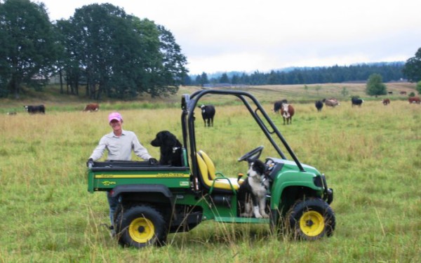 Becky with Gator Dogs Cattle